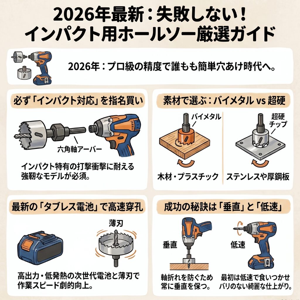 【2026年厳選】インパクトドライバー向けのホールソーおすすめモデル