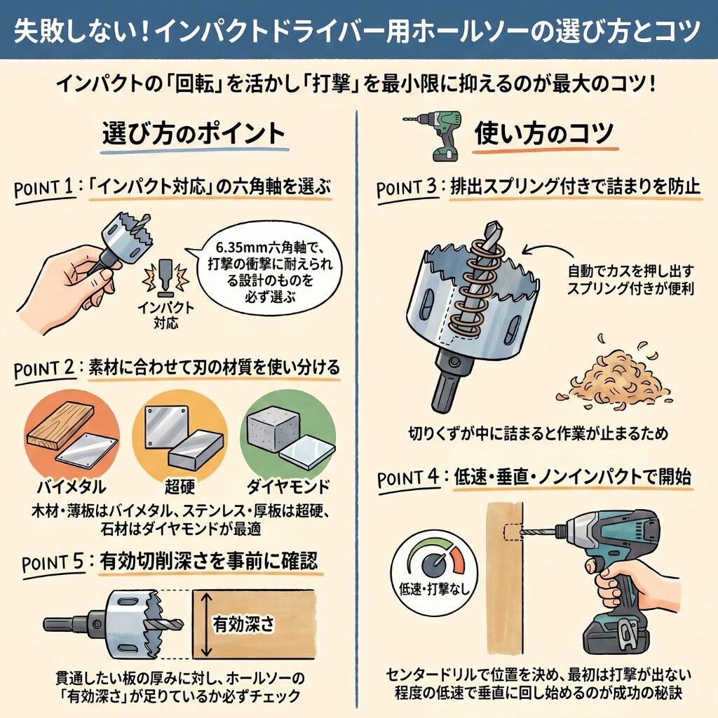 失敗しない！インパクトドライバー用ホールソーの選び方