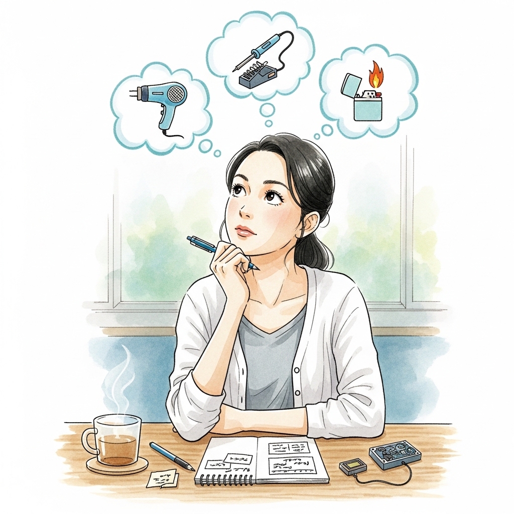 スマホ修理やレジンに！ヒートガンの代用品に最適なミニヒーター