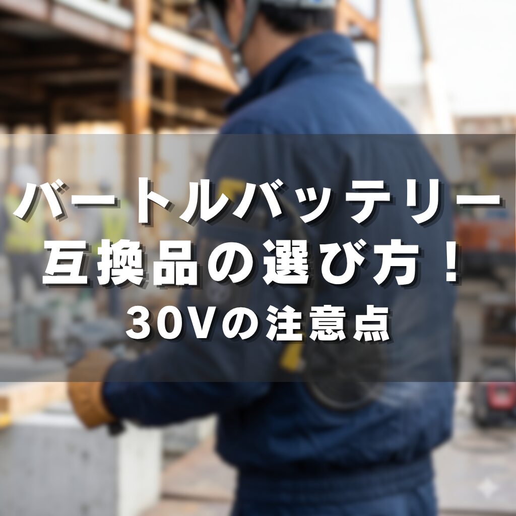 【2026年】バートルバッテリー互換品の選び方！30Vの注意点