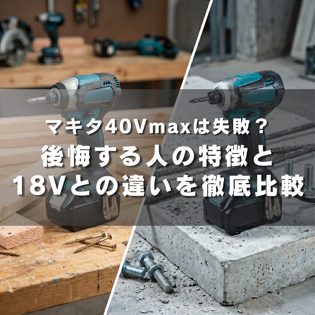 マキタ40Vmaxは失敗？後悔する人の特徴と18Vとの違いを徹底比較