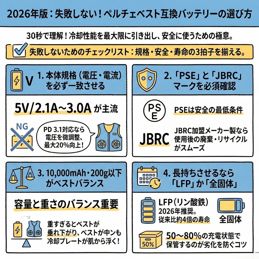 失敗しない！ペルチェベスト互換バッテリーの選び方