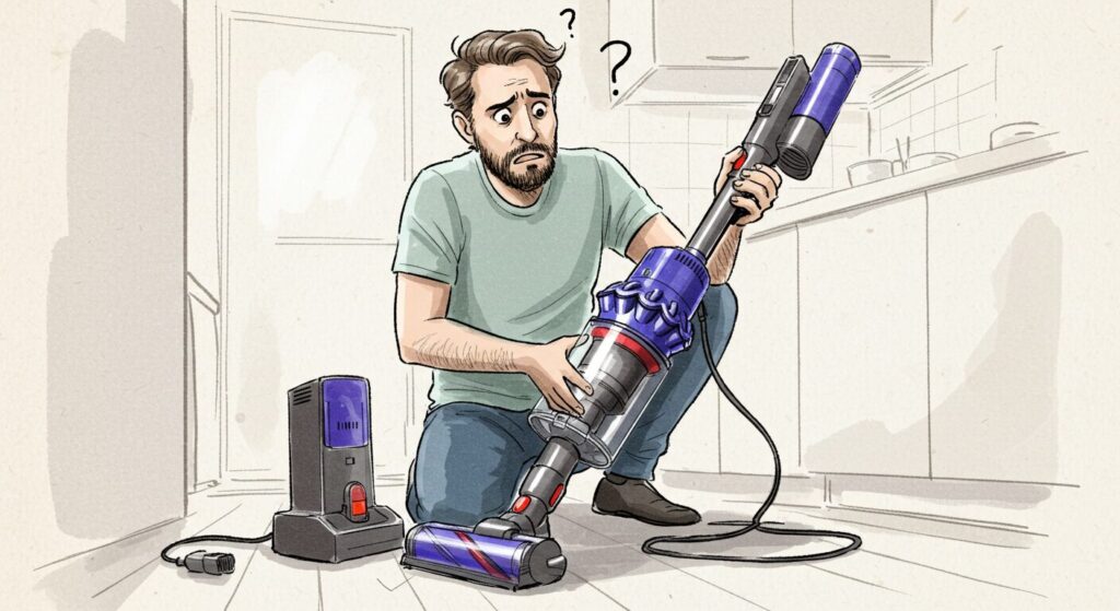 ダイソンバッテリーの赤点滅リセット方法
