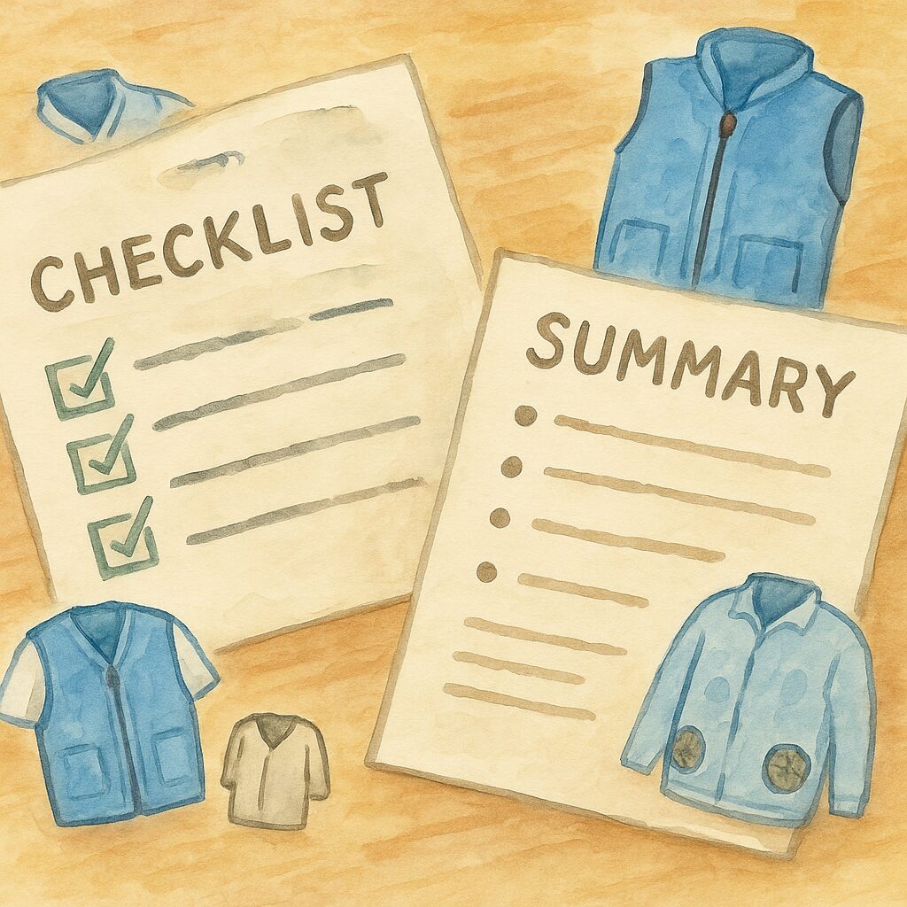ペルチェベスト空調服併用の総合まとめ