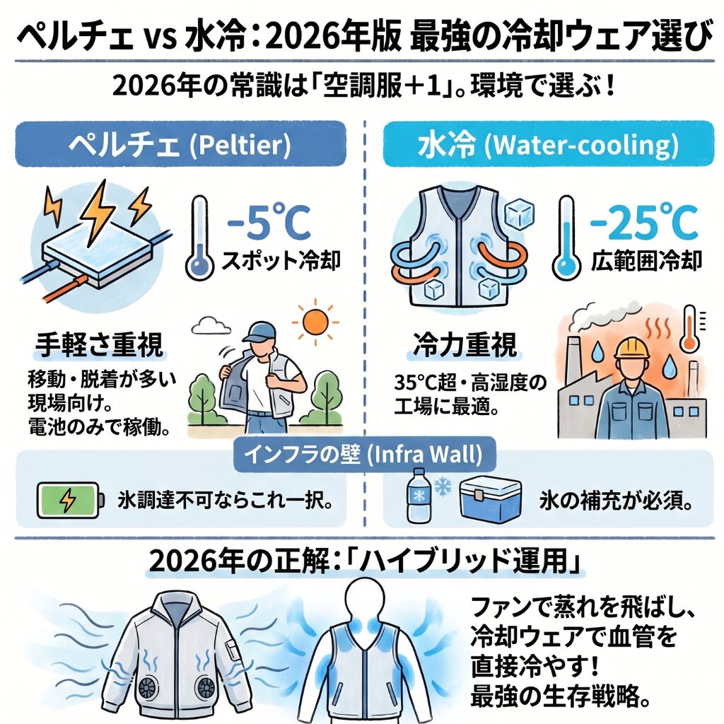 ペルチェベストと水冷服の比較で分かる、あなたに合う最強の選び方