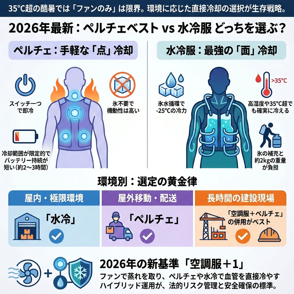 ペルチェベストと水冷服の比較で分かるメリット・デメリット