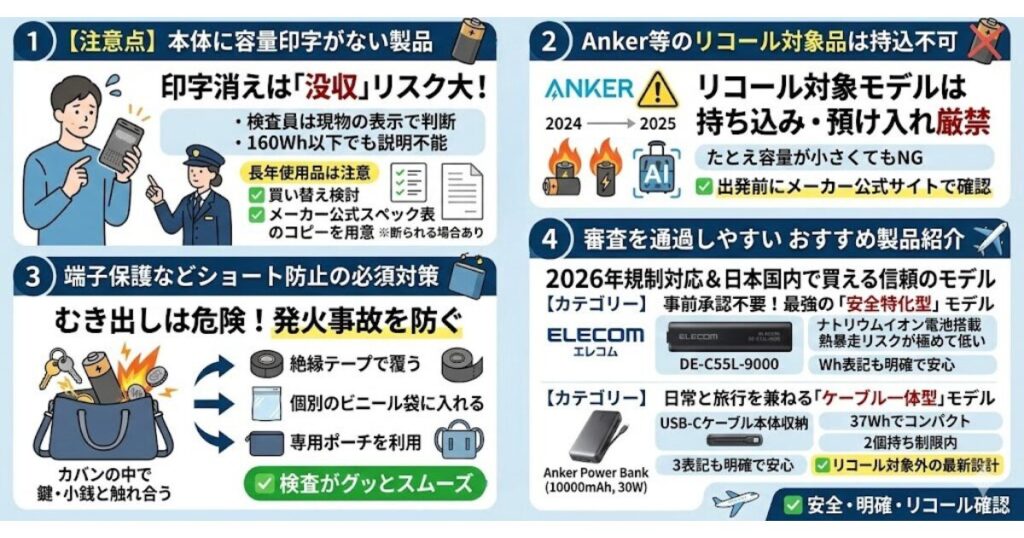 飛行機で「160Wh以下」を守るモバイルバッテリー対策