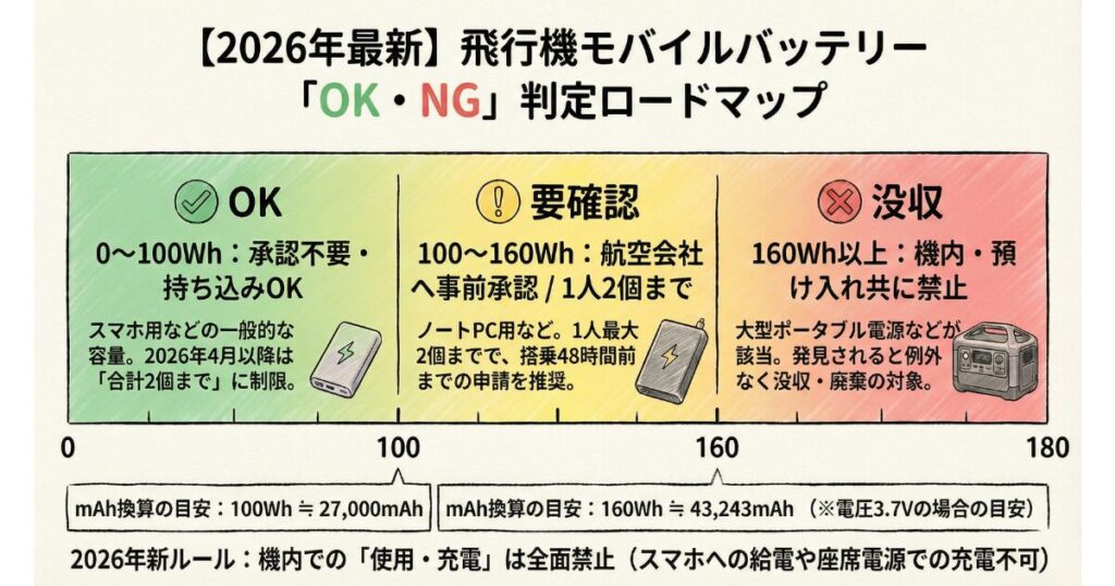 飛行機のモバイルバッテリー持ち込み基準｜160Whルール