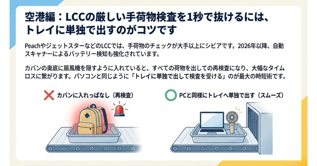 ピーチなどLCCの厳しい検査対策
