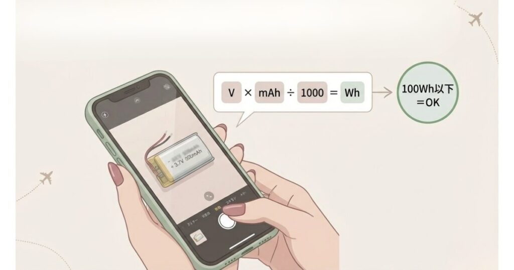 リチウムイオン電池の容量とWh数の確認