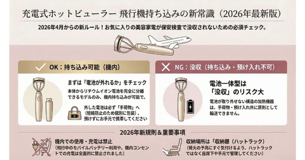 飛行機で充電式ビューラーを没収されない対策