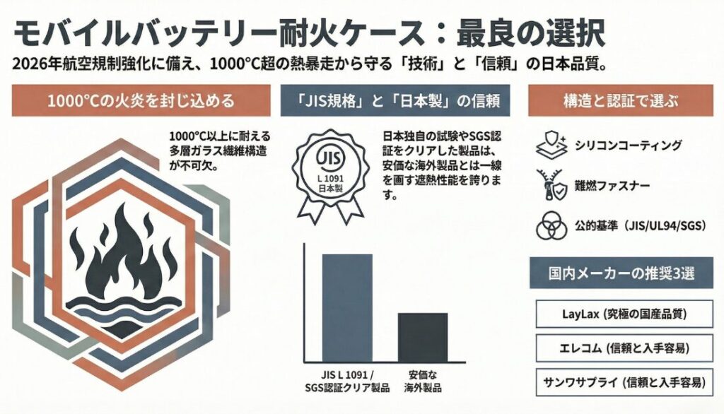 日本製モバイルバッテリー用耐火ケースの魅力