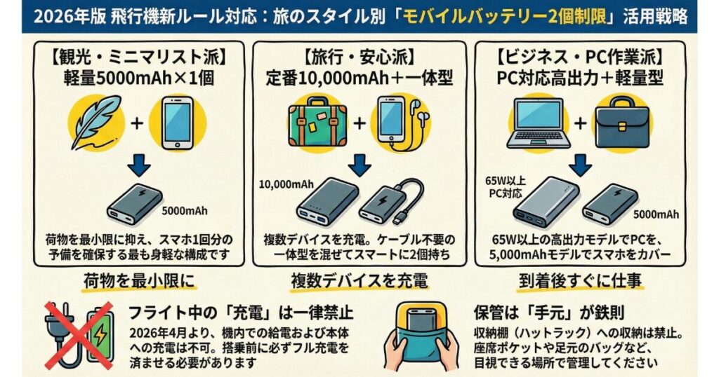 モバイルバッテリーの機内持ち込み向けおすすめ製品