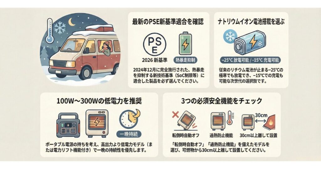 氷点下も怖くない充電式のヒーターでの車中泊戦略