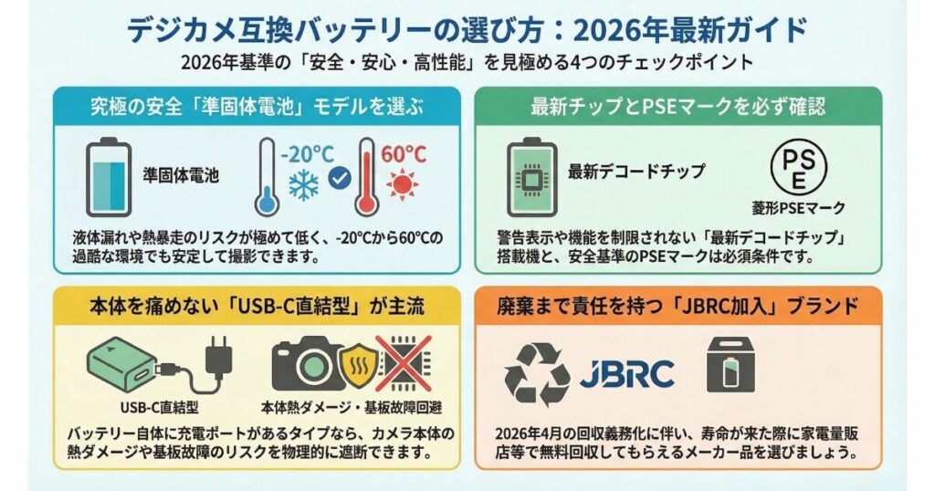 デジカメの互換バッテリーの選び方