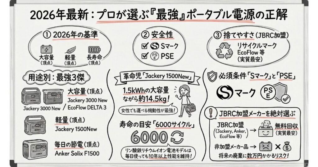 ポータブル電源の日本製の最強おすすめ機