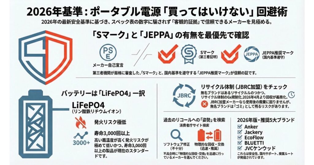 ポータブル電源の買ってはいけないメーカー回避法