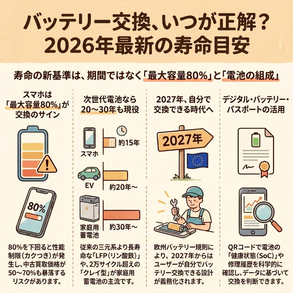 バッテリーはどのくらいで交換すべき？最新の寿命目安