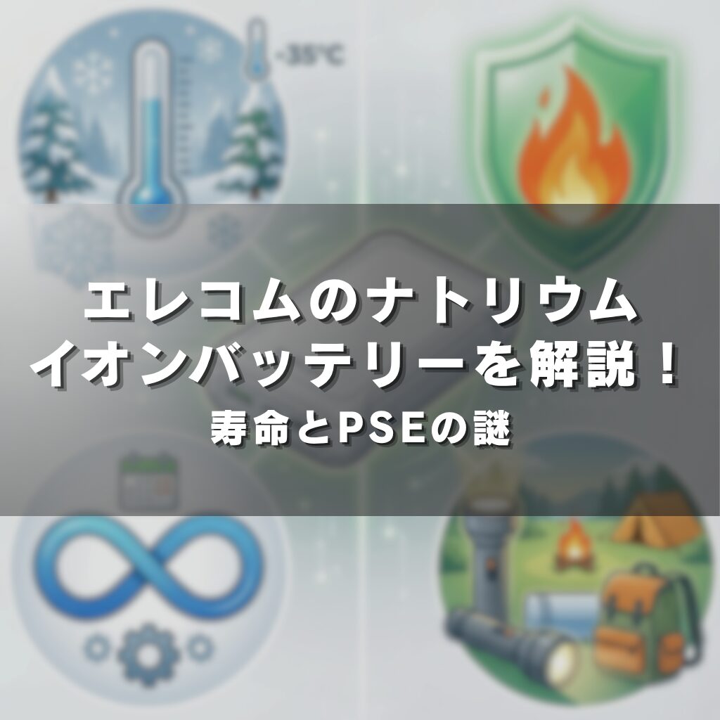 エレコムのナトリウムイオンバッテリーを解説！寿命とPSEの謎