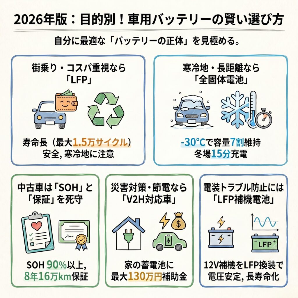目的別！おすすめの車用リチウムイオンバッテリーの選び方