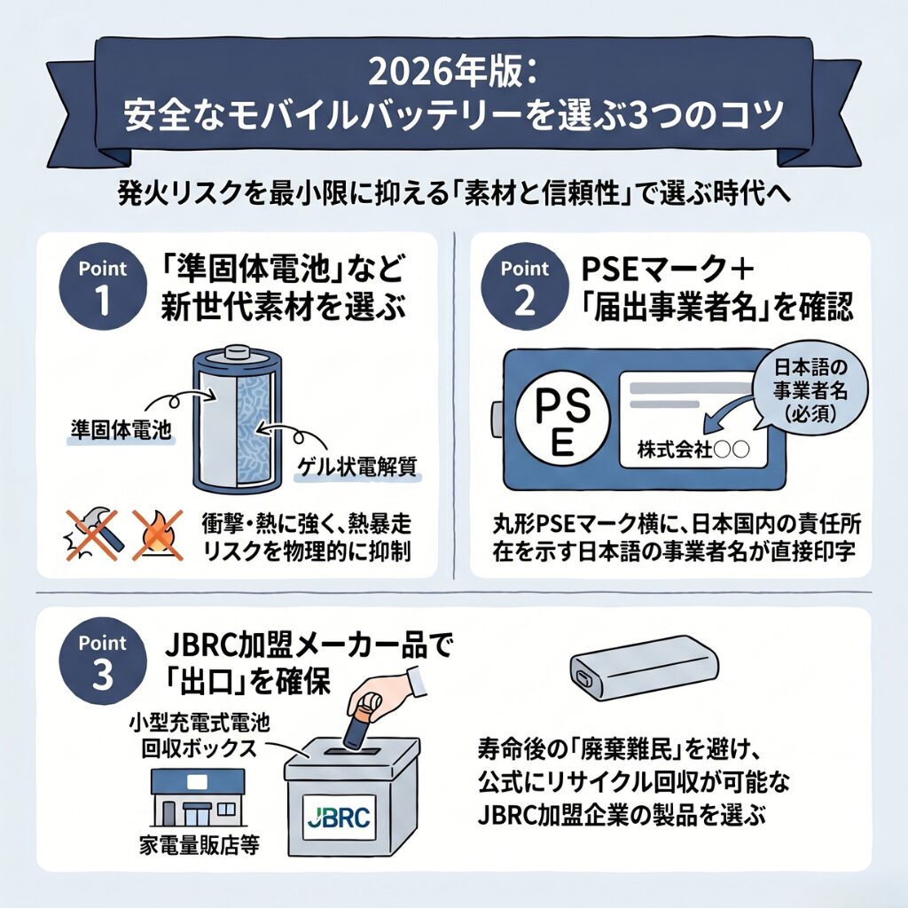 安全なモバイルバッテリーランキングから選ぶ3つのコツ